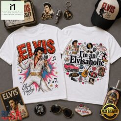 Elvis Presley I’m an Elvisaholic Las Vegas Vintage 3D Shirt , Popular 3D Music Tee Elvis Presley I M AN Elvisaholic Las Vegas Vintage 3D Shirt