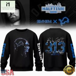 Eminem x Detroit Lions Signature 3D All Grit 313 Sweatshirt , Popular 3D Music Tee Eminem X Detroit Lions Signature 3D All Grit 313 Sweatshirt