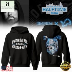 Eminem x Detroit Lions Signature 3D Hoodie , Popular 3D Music Tee Eminem X Detroit Lions Signature 3D Hoodie