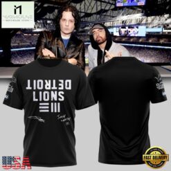 Eminem x Detroit Lions Signature Limited Edition Black T Shirt , Popular 3D Music Tee Eminem X Detroit Lions Signature Limited Edition Black T Shirt