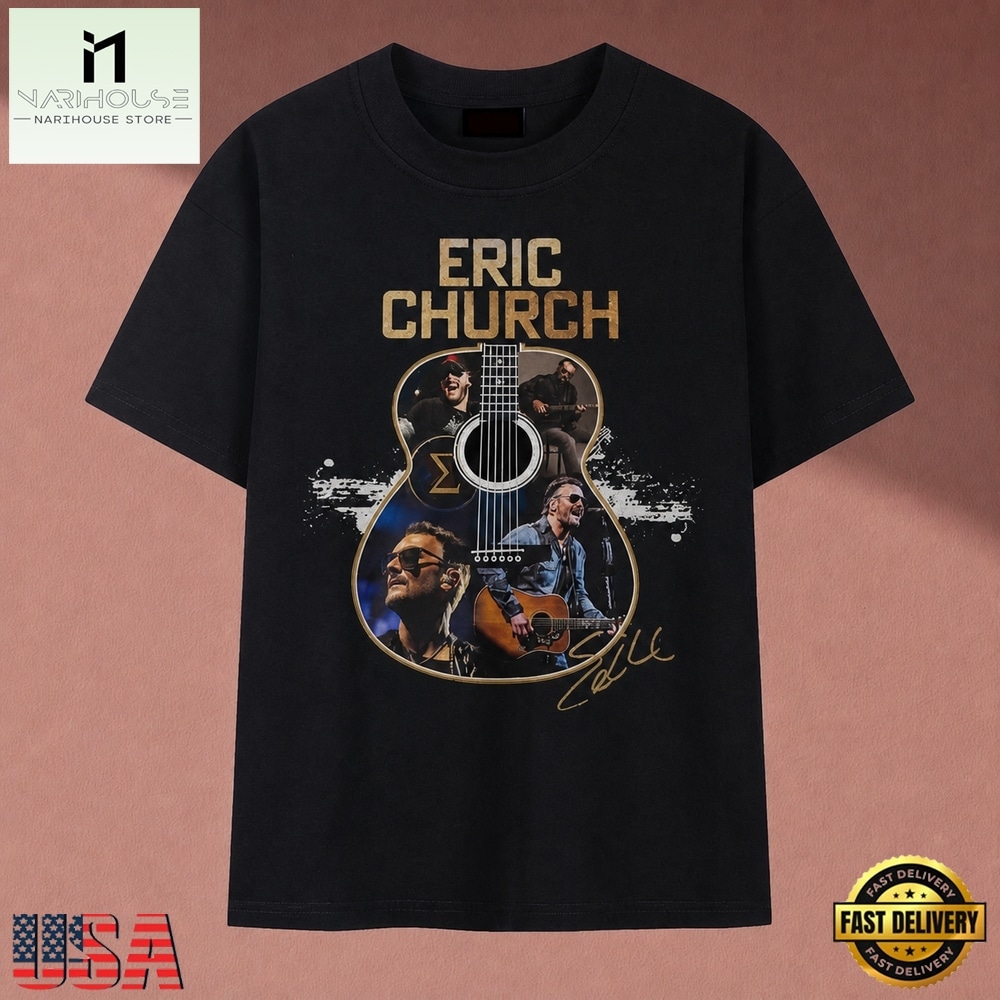 Eric Church Country Music Guitar Photo Collage Graphic T Shirt, Music Fan 2D Shirt Eric Church Country Music Guitar Photo Collage Graphic T Shirt, Music Fan 2D Shirt