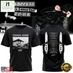 EsDeeKid Council House Rat Tour 2026 Black T Shirt , Music Fans 3D T Shirt Esdeekid Council House Rat Tour 2026 Black T Shirt