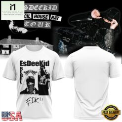EsDeeKid Council House Rat Tour 2026 White T Shirt , Music Fans 3D T Shirt Esdeekid Council House Rat Tour 2026 White T Shirt