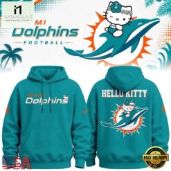Exclusive Miami Dolphins x Hello Kitty 2026 Blue Hoodie , Music Fans 3D T Shirt Exclusive Miami Dolphins X Hello Kitty 2026 Blue Hoodie