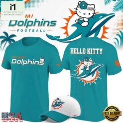 Exclusive Miami Dolphins x Hello Kitty 2026 Blue T Shirt , Music Fans 3D T Shirt Exclusive Miami Dolphins X Hello Kitty 2026 Blue T Shirt