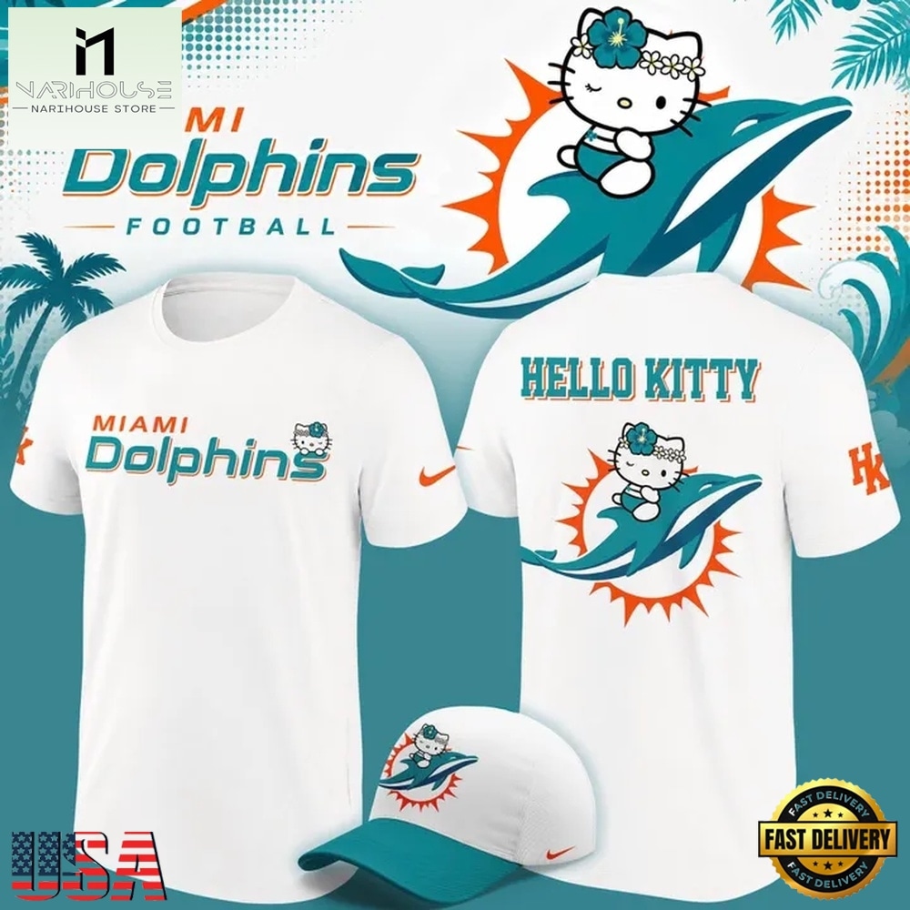 Exclusive Miami Dolphins x Hello Kitty 2026 White T Shirt , Music Fans 3D T Shirt Exclusive Miami Dolphins x Hello Kitty 2026 White T Shirt , Music Fans 3D T Shirt
