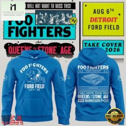 Exclusive Version Detroit Lions x Foo Fighters 2026 Blue Hoodie , Music Fans 3D T Shirt Exclusive Version Detroit Lions X Foo Fighters 2026 Blue Hoodie