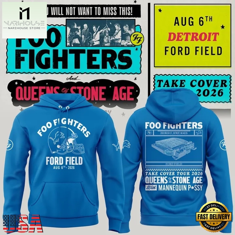 Exclusive Version Detroit Lions x Foo Fighters 2026 Blue Hoodie , Music Fans 3D T Shirt Exclusive Version Detroit Lions x Foo Fighters 2026 Blue Hoodie , Music Fans 3D T Shirt