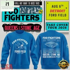 Exclusive Version Detroit Lions x Foo Fighters 2026 Blue Sweatshirt , Music Fans 3D T Shirt Exclusive Version Detroit Lions X Foo Fighters 2026 Blue Sweatshirt