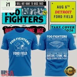 Exclusive Version Detroit Lions x Foo Fighters 2026 Blue T Shirt , Music Fans 3D T Shirt Exclusive Version Detroit Lions X Foo Fighters 2026 Blue T Shirt