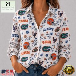Florida Gators NCAA College Spirit Blossoms Women Casual Shirt, CAA Women Team Shirt Florida Gators Ncaa College Spirit Blossoms Women Casual Shirt