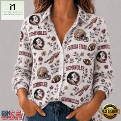 Florida State Seminoles NCAA College Spirit Blossoms Women Casual Shirt, CAA Women Team Shirt Florida State Seminoles Ncaa College Spirit Blossoms Women Casual Shirt