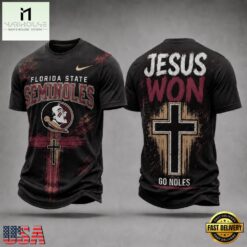 Florida State Seminoles NCAA Jesus Won New Design 3D Shirt , NCAA College 3D Shirt Florida State Seminoles Ncaa Jesus Won New Design 3D Shirt
