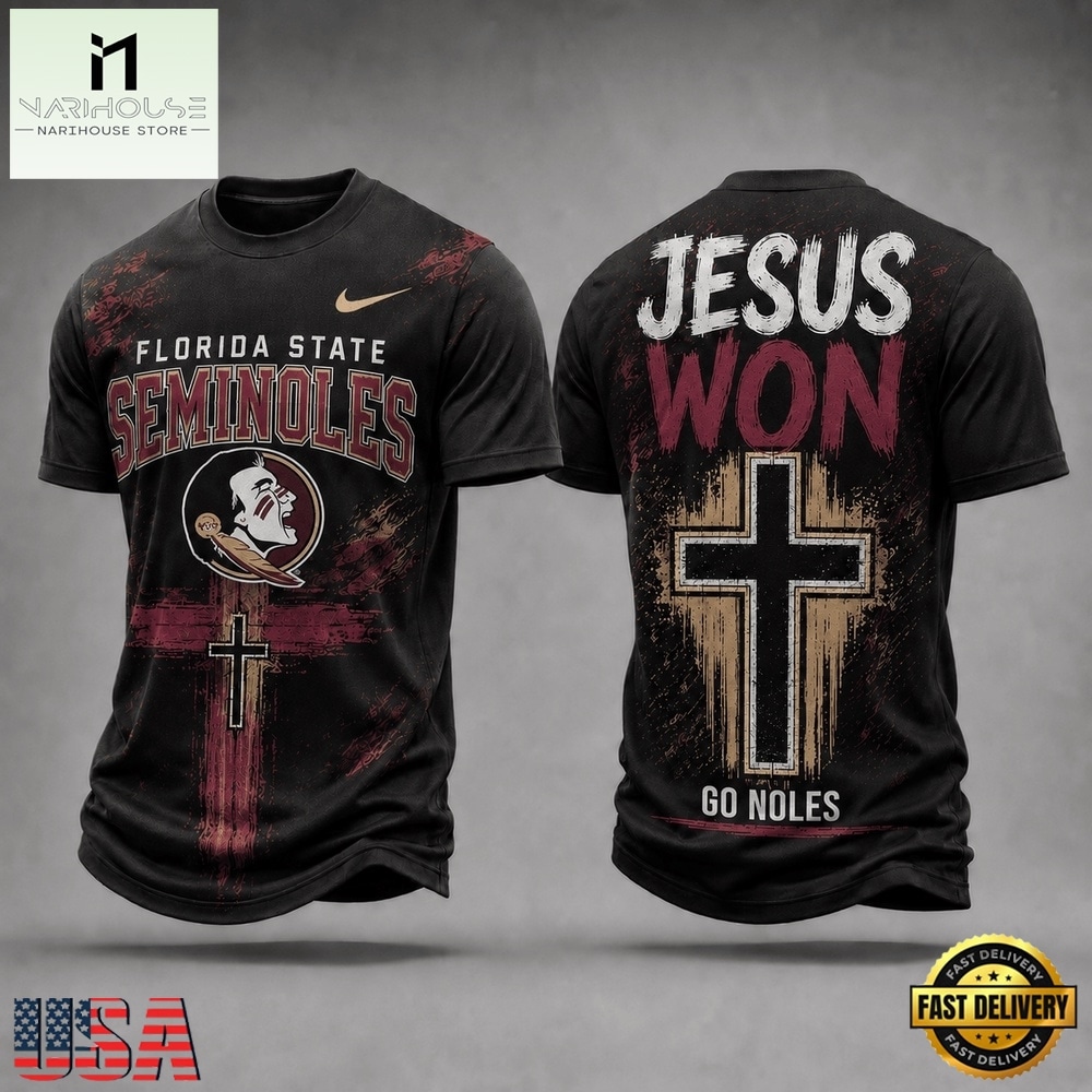 Florida State Seminoles NCAA Jesus Won New Design 3D Shirt , NCAA College 3D Shirt Florida State Seminoles NCAA Jesus Won New Design 3D Shirt , NCAA College 3D Shirt