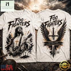 Foo Fighters Stand Firm Fight With Faith Jesus 3D Shirt, Popular 3D Music Tee Foo Fighters Stand Firm Fight With Faith Jesus 3D Shirt