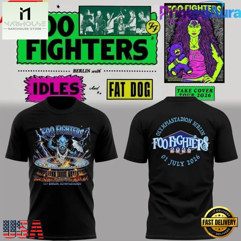 Foo Fighters Take Cover Tour 2026 Special New T Shirt , Popular 3D Music Tee Foo Fighters Take Cover Tour 2026 Special New T Shirt , Popular 3D Music Tee