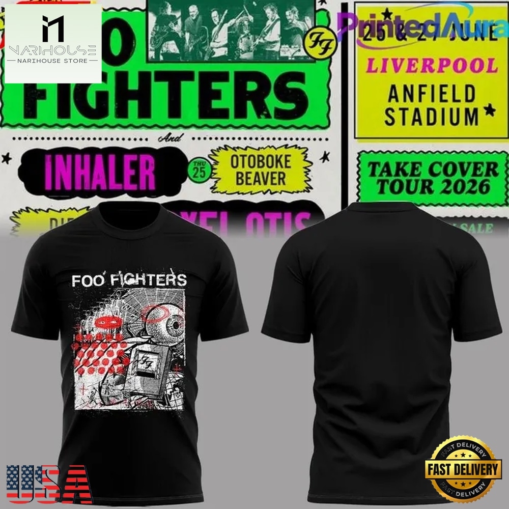 Foo Fighters Take Cover Tour 2026 T Shirt , Popular 3D Music Tee Foo Fighters Take Cover Tour 2026 T Shirt , Popular 3D Music Tee