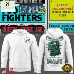 Foo Fighters x Philadelphia Eagles Take Cover Tour 2026 Hoodie , Popular 3D Music Tee Foo Fighters X Philadelphia Eagles Take Cover Tour 2026 Hoodie