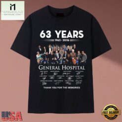 General Hospital 63 Years 1963 2026 Cast Signatures Drama T Shirt, Music Fan 2D Shirt General Hospital 63 Years 1963 2026 Cast Signatures Drama T Shirt