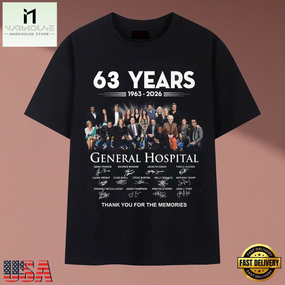General Hospital 63 Years 1963 2026 Cast Signatures Drama T Shirt, Music Fan 2D Shirt General Hospital 63 Years 1963 2026 Cast Signatures Drama T Shirt, Music Fan 2D Shirt