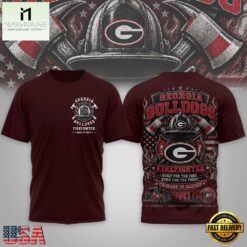 Georgia Bulldogs 2026 NCAA Firefighter Built for the Fire 3D Shirt , NCAA College 3D Shirt Georgia Bulldogs 2026 Ncaa Firefighter Built For The Fire 3D Shirt