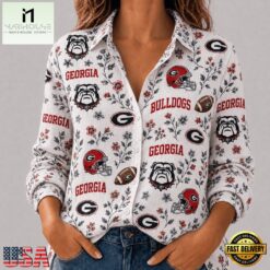 Georgia Bulldogs NCAA College Spirit Blossoms Women Casual Shirt, CAA Women Team Shirt Georgia Bulldogs Ncaa College Spirit Blossoms Women Casual Shirt