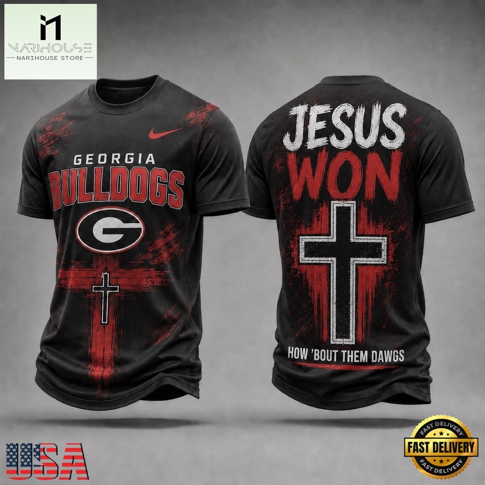 Georgia Bulldogs NCAA Jesus Won New Design 3D Shirt , NCAA College 3D Shirt Georgia Bulldogs NCAA Jesus Won New Design 3D Shirt , NCAA College 3D Shirt