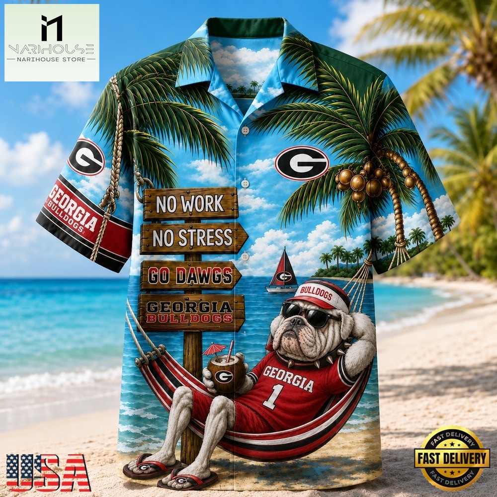 Georgia Bulldogs NCAA No Work No Stress Hawaiian Shirt , Trendy NCAA Hawaiian Georgia Bulldogs NCAA No Work No Stress Hawaiian Shirt , Trendy NCAA Hawaiian