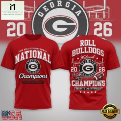Georgia Bulldogs NCAA Road to Glory 2026 Football Champions 3D Shirt , NCAA College 3D Shirt Georgia Bulldogs Ncaa Road TO Glory 2026 Football Champions 3D Shirt