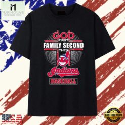 God First Family Second Then Cleveland Indians Baseball T Shirt, Stylish 2D Graphic Shirt God First Family Second Then Cleveland Indians Baseball T Shirt