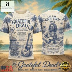 Grateful Dead Coastal Summer Tour Guitar Skull 2026 Vintage 3D Shirt , Popular 3D Music Tee Grateful Dead Coastal Summer Tour Guitar Skull 2026 Vintage 3D Shirt