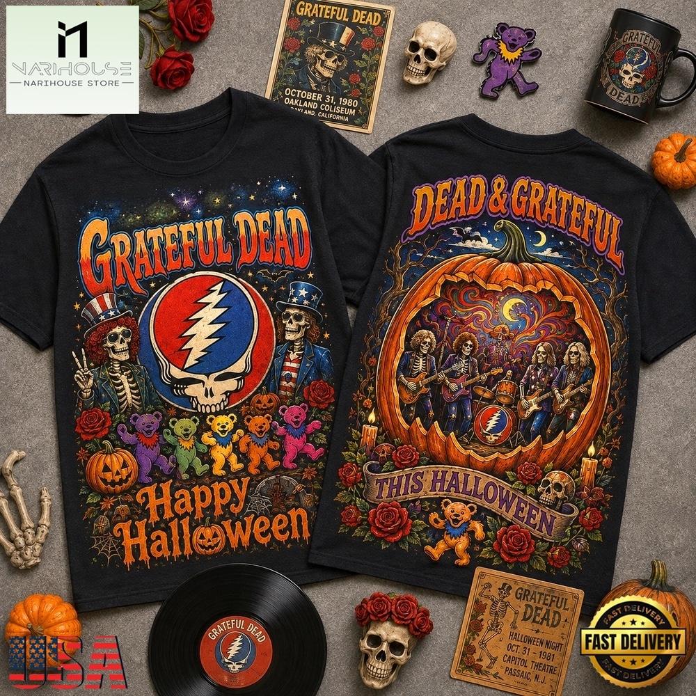 Grateful Dead Halloween Vintage Graphic Spooky Music Fan T Shirt, Popular 3D Music Tee Grateful Dead Halloween Vintage Graphic Spooky Music Fan T Shirt, Popular 3D Music Tee