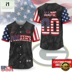 Green Bay Packers NFL American Pride Custom Baseball Jersey Shirt , NFL Game Day Jersey Green Bay Packers Nfl American Pride Custom Baseball Jersey Shirt