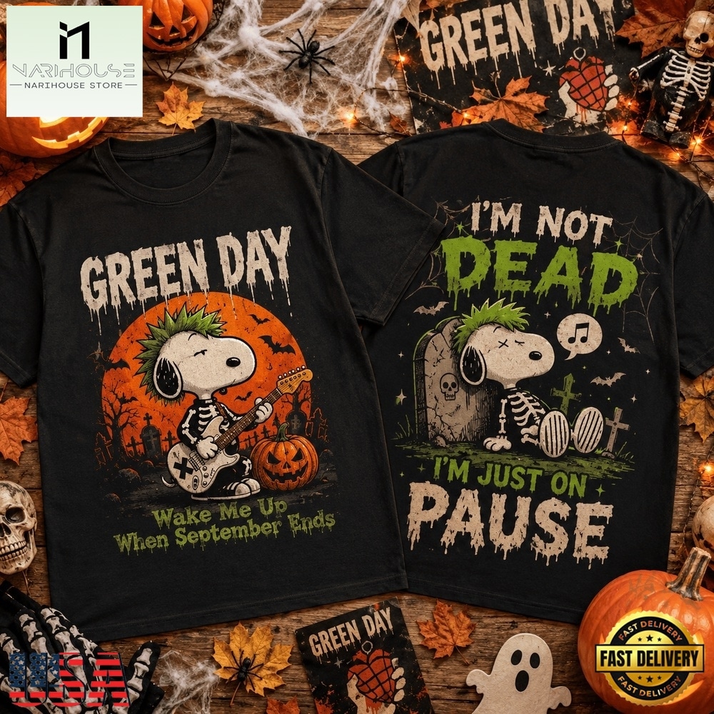 Green Day x Snoopy Haunted Punk Revival 3D Shirt , Popular 3D Music Tee Green Day x Snoopy Haunted Punk Revival 3D Shirt , Popular 3D Music Tee