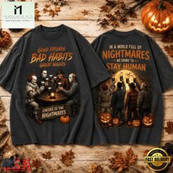 Guinness Good Friends Bad Habits Classic Horror Halloween T Shirt, Popular 3D Music Tee Guinness Good Friends Bad Habits Classic Horror Halloween T Shirt