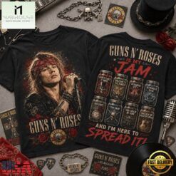 Guns N’ Roses Is My Jam Greatest Hits Front and Back T Shirt, Popular 3D Music Tee Guns N Roses IS MY Jam Greatest Hits Front And Back T Shirt