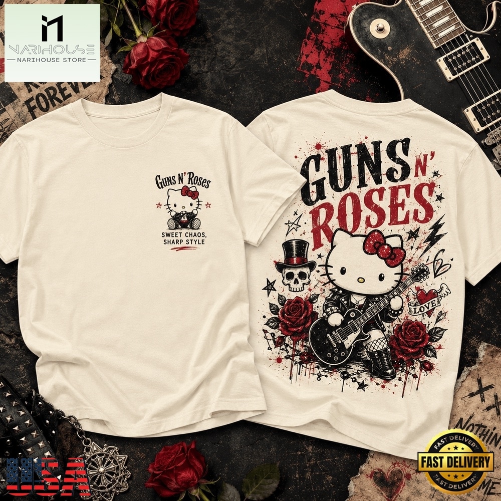 Guns N’ Roses Sweet Chaos Wild Rose Kitty Vintage Rock 3D Shirt , Music Fans 3D T Shirt Guns N’ Roses Sweet Chaos Wild Rose Kitty Vintage Rock 3D Shirt , Music Fans 3D T Shirt