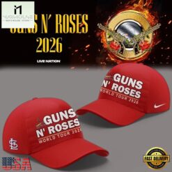 Guns N' Roses x St. Louis Cardinals World Tour 2026 Red Cap