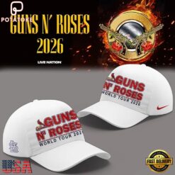 Guns N' Roses x St. Louis Cardinals World Tour 2026 White Cap