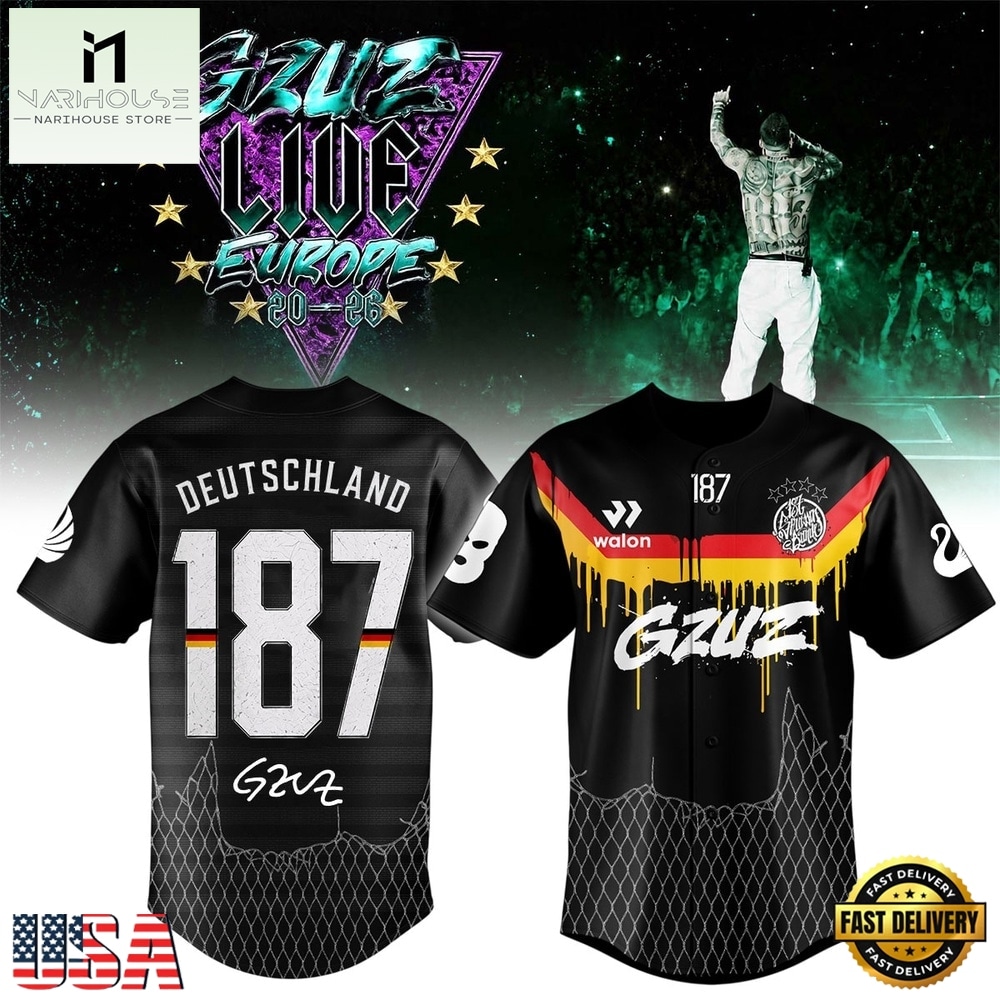 GZUZ LIVE EUROPE TOUR 2026 Signed Baseball Jersey, Concert Baseball Jersey GZUZ LIVE EUROPE TOUR 2026 Signed Baseball Jersey, Concert Baseball Jersey
