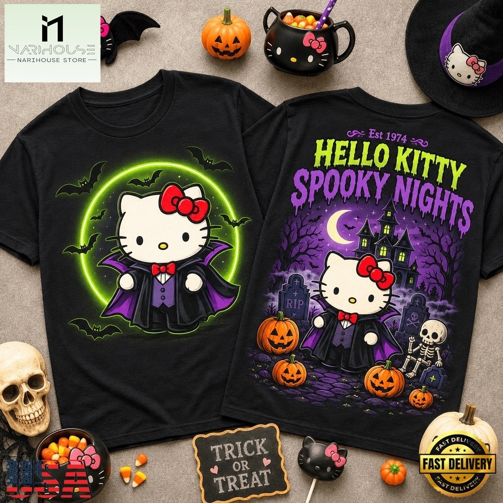 Hello Kitty Halloween Spooky Nights 3D Shirt , Music Fans 3D T Shirt Hello Kitty Halloween Spooky Nights 3D Shirt , Music Fans 3D T Shirt