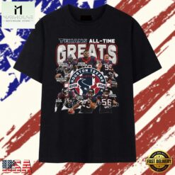 Houston Texans All Time Greats 2002 2026 Signatures Graphic T Shirt, Stylish 2D Graphic Shirt Houston Texans All Time Greats 2002 2026 Signatures Graphic T Shirt