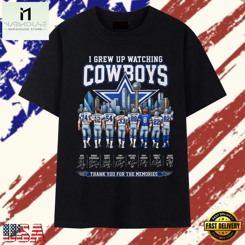 I Grew Up Watching Dallas Cowboys Legends Signatures 2026 T Shirt , Stylish 2D Graphic Shirt I Grew Up Watching Dallas Cowboys Legends Signatures 2026 T Shirt , Stylish 2D Graphic Shirt