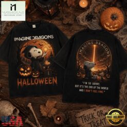Imagine Dragons x Snoopy Halloween End of the World 3D Shirt , Popular 3D Music Tee Imagine Dragons X Snoopy Halloween End OF The World 3D Shirt