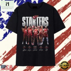 Indiana Fever Starters Caitlin Clark Kelsey Mitchell Signatures T Shirt , Stylish 2D Graphic Shirt Indiana Fever Starters Caitlin Clark Kelsey Mitchell Signatures T Shirt