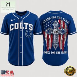 Indianapolis Colts NFL Stand For The Flag Kneel For The Cross Baseball Jersey Shirt , NFL Game Day Jersey Indianapolis Colts Nfl Stand For The Flag Kneel For The Cross Baseball Jersey Shirt