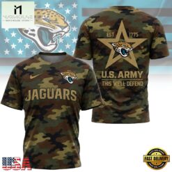 Jacksonville Jaguars NFL Veterans US Army Camo New Design 3D Shirt , NFL Sporty Shirt Jacksonville Jaguars Nfl Veterans US Army Camo New Design 3D Shirt