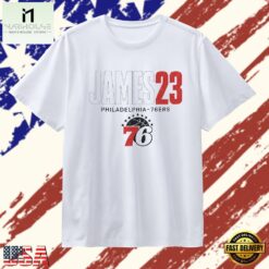 James 23 Philadelphia 76ers Distressed NBA T Shirt , Stylish 2D Graphic Shirt James 23 Philadelphia 76ers Distressed Nba T Shirt
