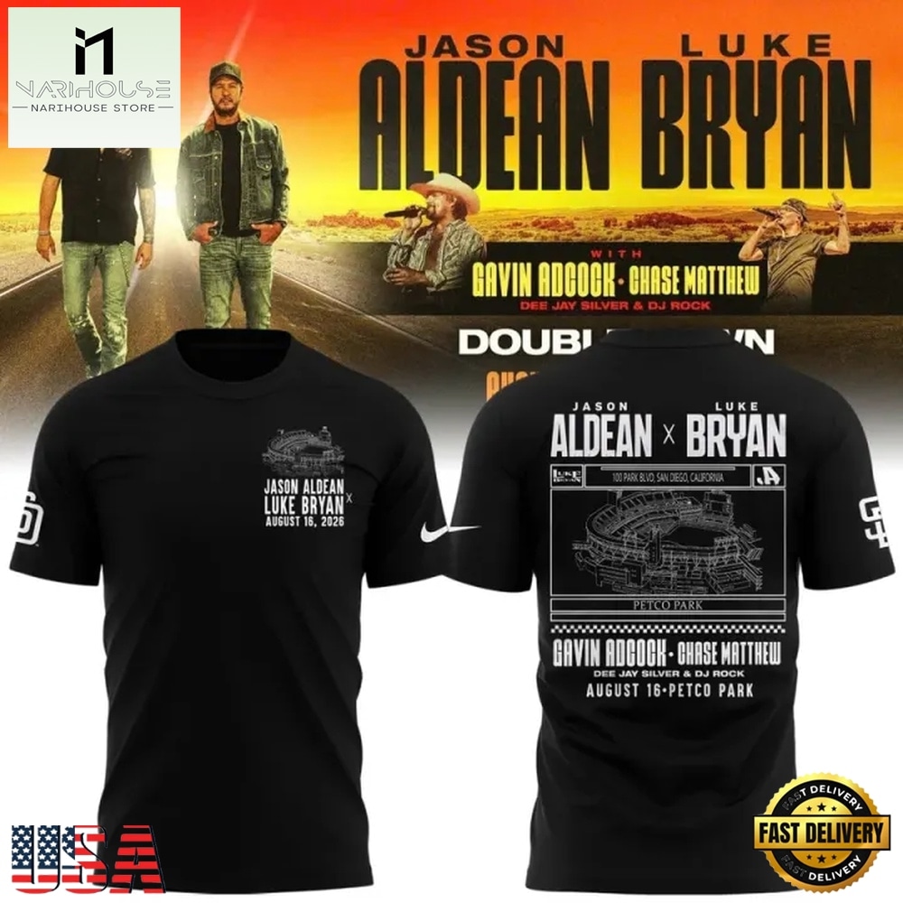 Jason Aldean and Luke Bryan x San Diego Padres Limited Edition 2026 T Shirt, Popular 3D Music Tee Jason Aldean and Luke Bryan x San Diego Padres Limited Edition 2026 T Shirt, Popular 3D Music Tee