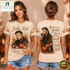 Jelly Roll Autumn Pumpkin Portrait Unisex 3D Shirt , Music Fans 3D T Shirt Jelly Roll Autumn Pumpkin Portrait Unisex 3D Shirt